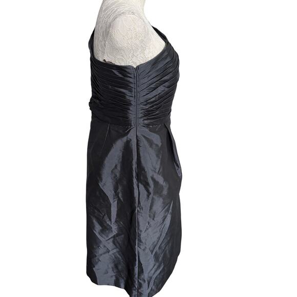 Monique Lhuillier Bridesmaids One Shoulder Taffeta Dress cocktail HOCO LBD sz10 - Picture 4 of 10